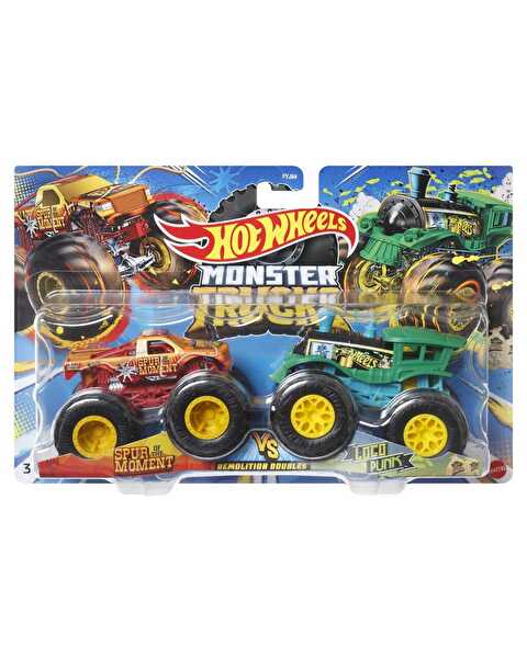 Hot Wheels Monster Trucks Güçlü İkili 1:64 Arabalar Spur Moment vs Loco Punk HLT63