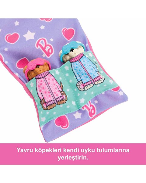 Barbie ve Köpekçikleri Pijama Partisi Oyun Seti HXN01