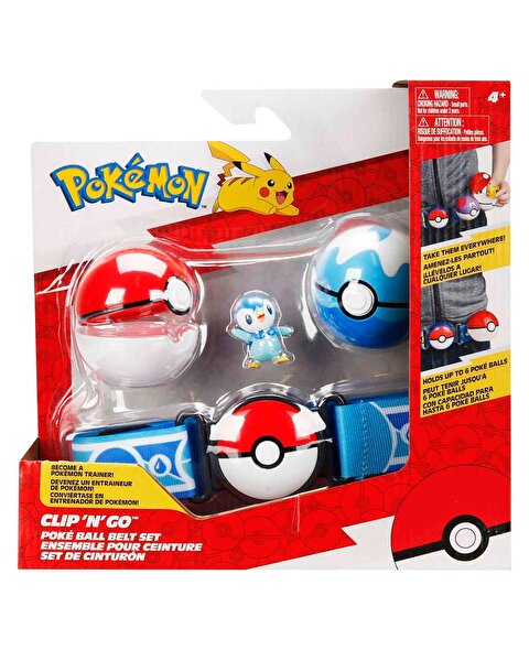 Pokemon Clip 'N' Go Pokeball S15 Kemer ve Figür Seti̇ Mavi