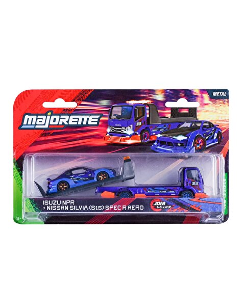 Majorette JDM Legends Tuning Transporter Isuzu NPR +Nissan Silvia(S15) SP