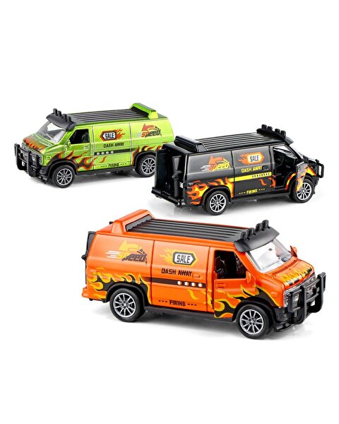 1:36 Die Cast Çek Bırak Turuncu Arazi Minibüsü