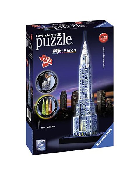 Chrysler Binası-Night Puzzle 3D 216 Parça