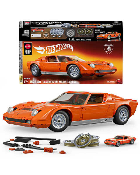 Mattel Brick Shop Hot Wheels ’71 Lamborghini Miura P400 SV Yapım Seti JHF61