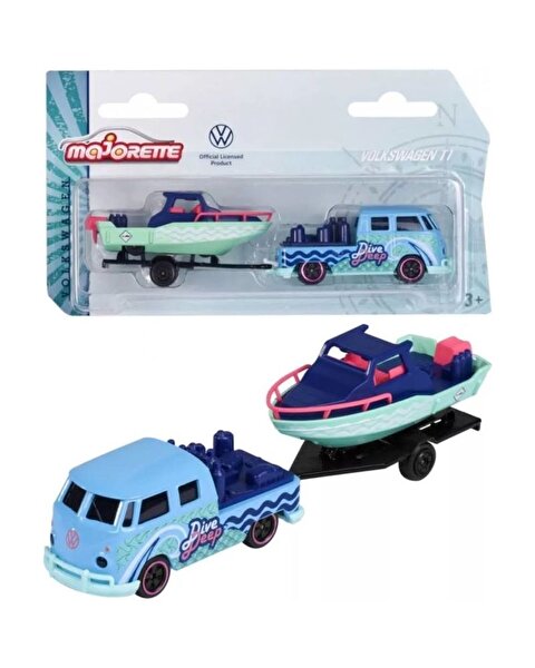 Majorette 1:64 The Originals Volkswagen T1 Taşıyıcı Tekne Mavi