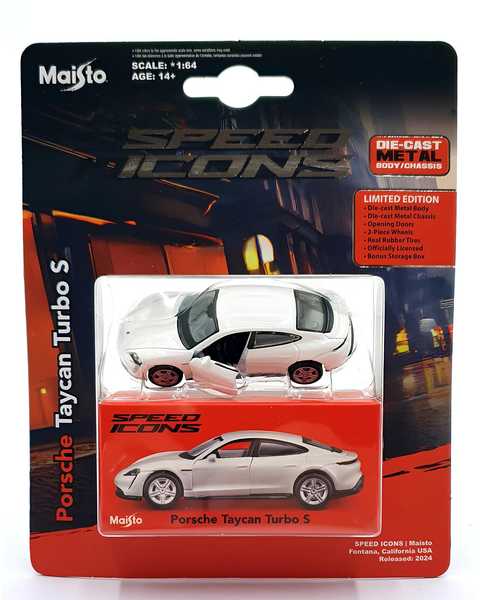 1:64 Speed Icons Koleksiyon Araçlar Porsche Taycan Turbo S Beyaz