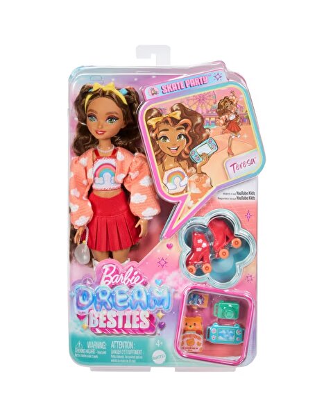 Barbie Dream Besties Paten Partisi Teresa Bebek ve Aksesuarları JFX98