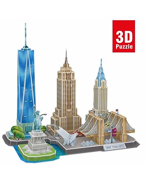Cubic Fun City Line Serisi New York City 3D Puzzle 123 Parça