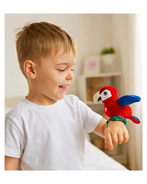 Happy Yappers Slap Bant Kırmızı Konuşan ve Taklit Eden Papağan