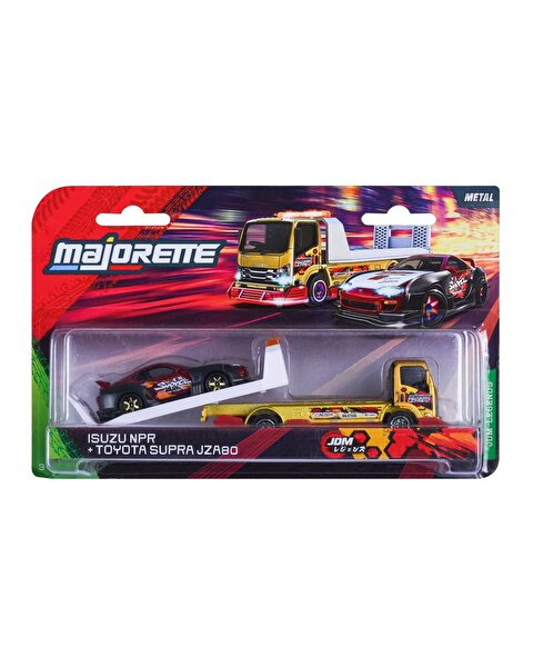 Majorette JDM Legends Tuning Transporter Isuzu NPR + Toyota Supra JZA80