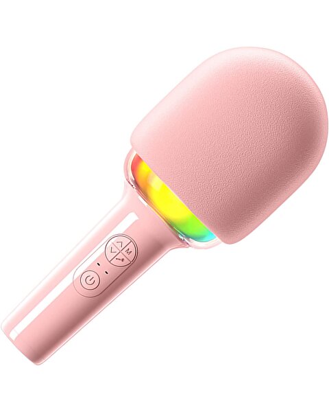 Doppler Rainbow Karaoke Pembe Mikrofon