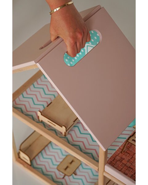 Ahşap Merdivenli Ev 1003 Mavi