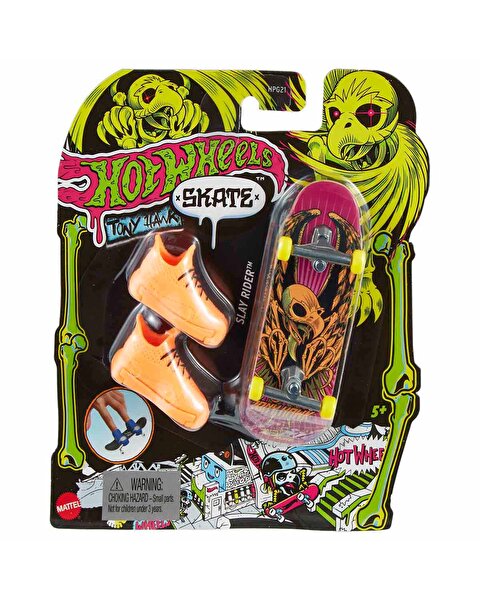 Hot Wheels Skate Neon Temalı Parmak Kaykay ve Ayakkabı Paketi Slay Rider
