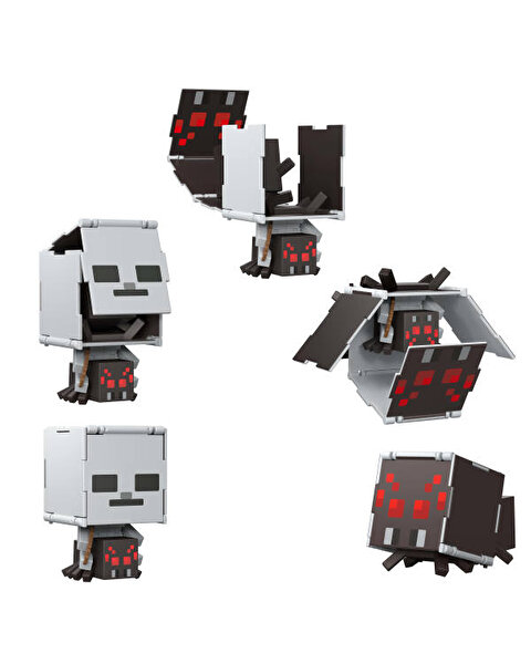 Minecraft Flipping 2'si 1 Arada Figür Spider Jockey + Spider JCN24