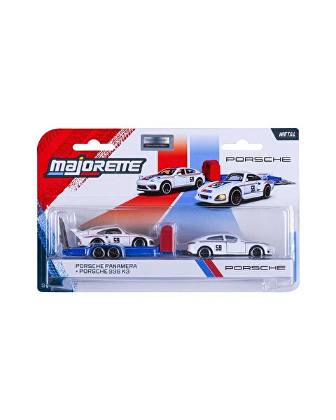Majorette Porsche Deluxe Trailer 3’lü Set Porsche Panamera + Porsche 935 K3