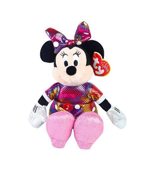 TY Parlak Gökkuşağı Elbiseli Minnie Mouse Peluş 15 Cm