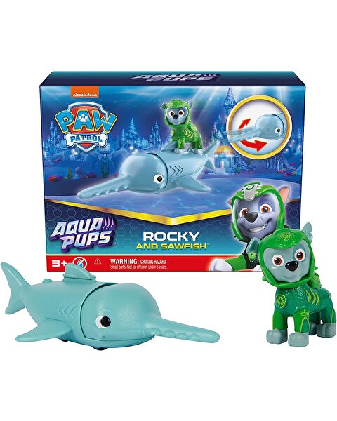 Paw Patrol Aqua Pups Rocky Sawfi̇sh Rocky And Sawfish