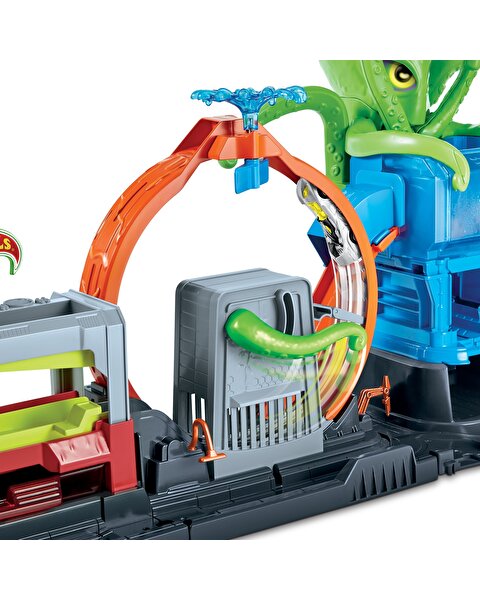 Hot Wheels Dev Ahtapot ile Araba Yıkama Oyun Seti GTT96