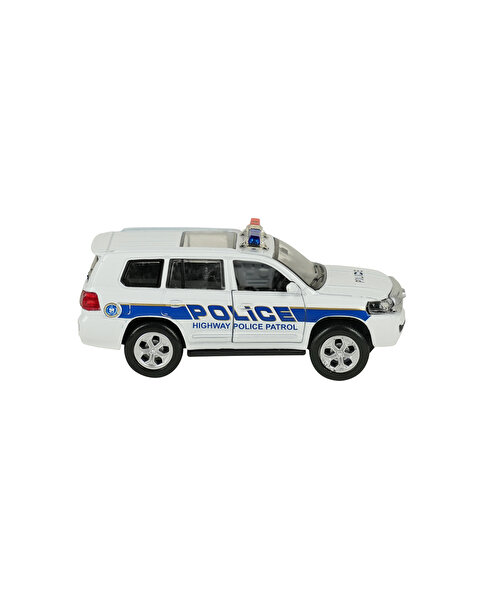 Sesli Işıklı Metal Çek Bırak Polis Arabası Beyaz Jeep
