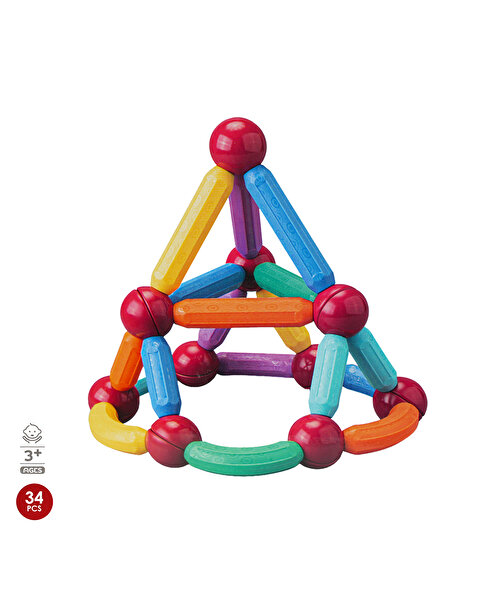 Manyetik Renkli  Yapı Çubuklar 34 Parça