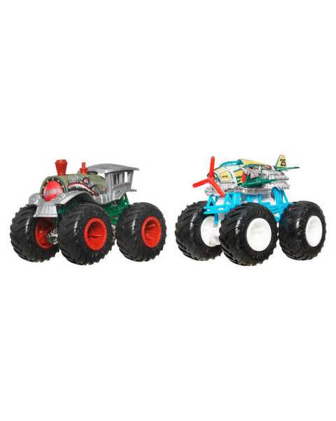 Hot Wheels Monster Trucks Güçlü İkili 1:64 Arabalar Loco Punk ve Airplane Mode JCC66