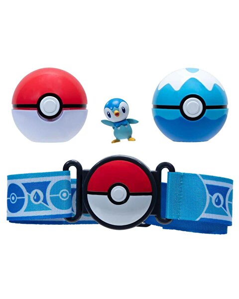 Pokemon Clip 'N' Go Pokeball S15 Kemer ve Figür Seti̇ Mavi