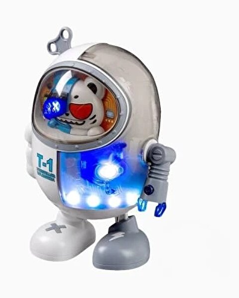 Işıklı Müzikli Robot Kedi T-1A Beyaz