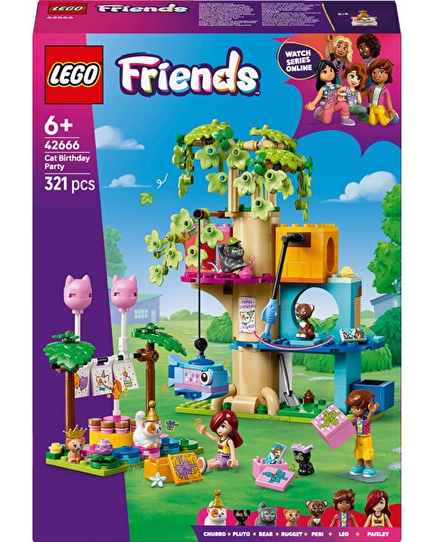 LEGO Friends Kedi Doğum Günü Partisi ve Ağaç Ev 42666