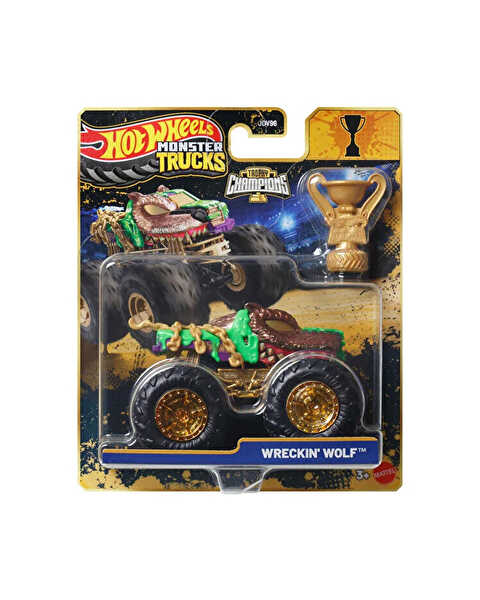 Hot Wheels Monster Trucks Arabalar Bigfoot Trophy Şampiyonları Wreckin Wolf JMV65