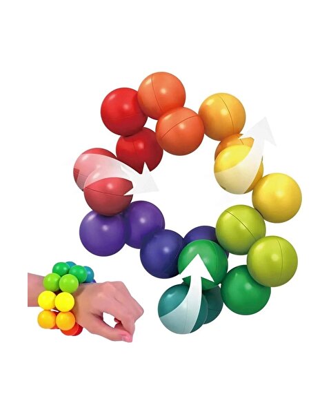 3D Gökkuşağı Renkli Plastik Eğitici Dekompresyon Toplar