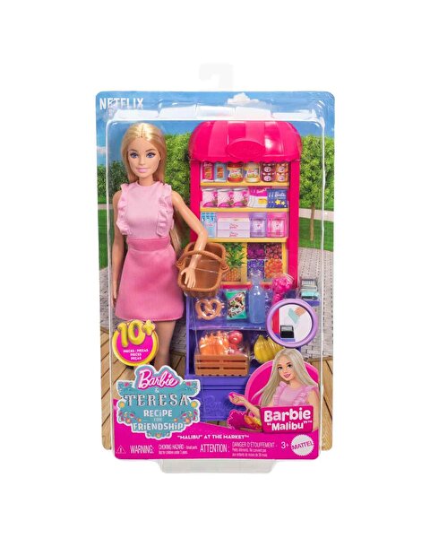 Barbie ve Teresa'nın Dostluk Tarifi Malibu Markette Bebek ve Oyun Seti JCT05