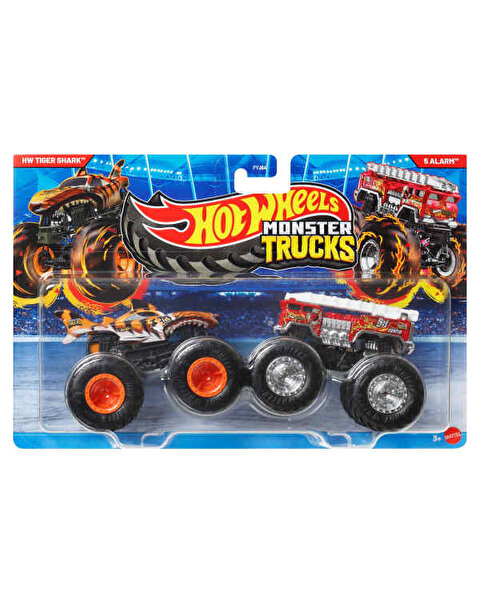 Hot Wheels Monster Trucks Güçlü İkili 1:64 Arabalar Hw Tiger Shark & 5 Alarm JCC76