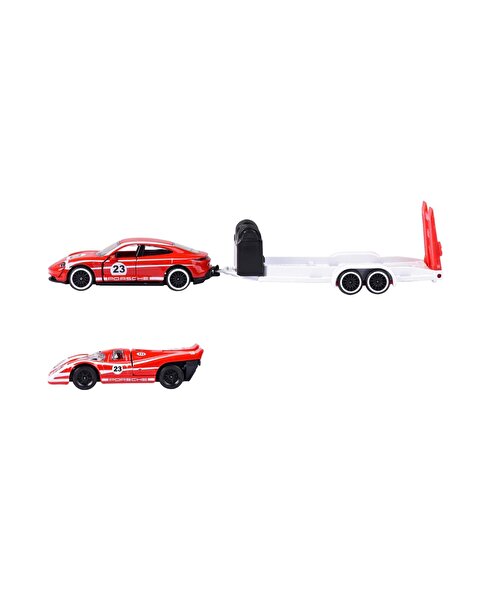 Majorette Porsche Deluxe Trailer 3’lü Set Porsche Taycan Turbo S + Porsche 917