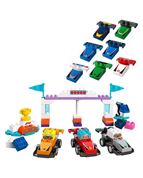 LEGO DUPLO Kasabası F1 Takımı Yarış Arabaları ve Sürücüler 10445
