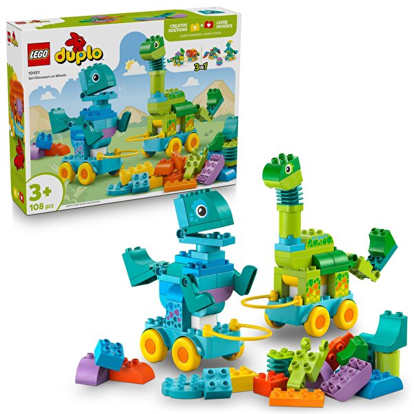 LEGO Duplo 3’ü 1 Arada Tekerlekli Dinozorlar 10451