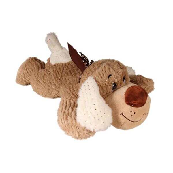 Parlak Desenli Kahverengi Köpek Peluş 60 Cm
