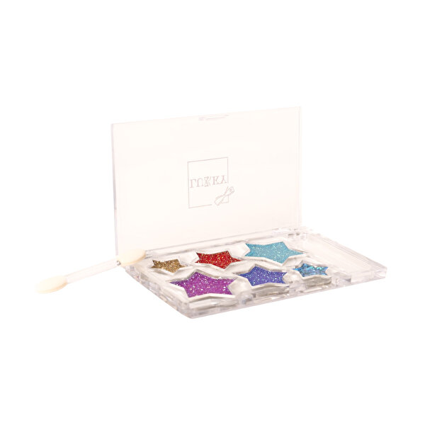 Lukky 6 Renkli̇ Yıldız Desenli Parıltılı Göz Farı Paleti̇ ve Fırçası