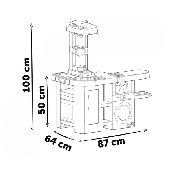 Smoby Tefal 2in1 Sesli Çamaşır Makineli Mutfak Seti