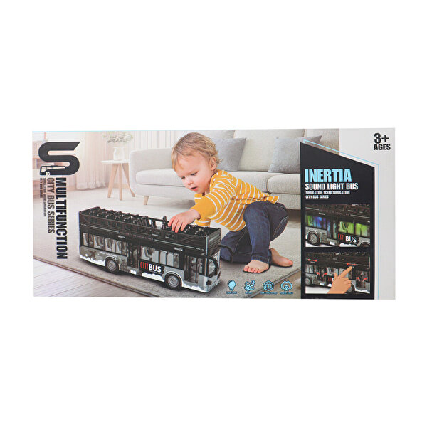 Sür Gitsin Üstü Açık Sesli Müzikli Otobüs 30 Cm