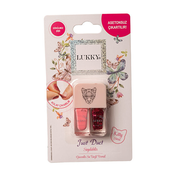 Lukky Su Bazlı 2'si 1 arada Soyulabilir Pembe Oje