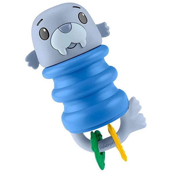 Fisher Price Deniz Dostları 2'si 1 Arada Silikon Çıngırak Walrus JHB56