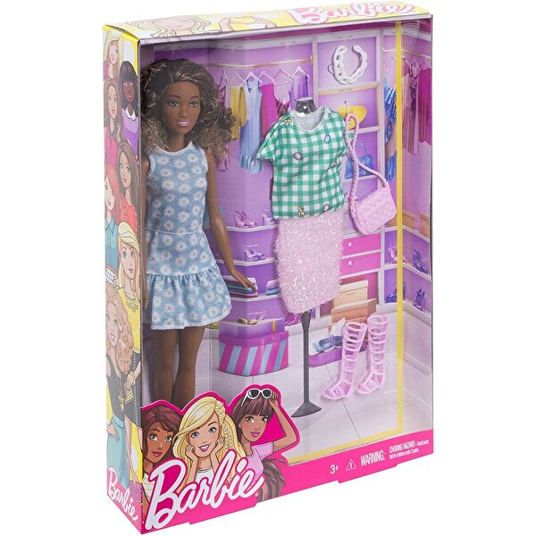 Barbie ve Harika Kıyafetleri Esmer Kıvırcık Saçlı FFF61