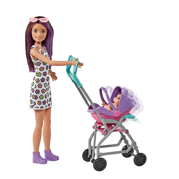 Barbie Bebek Bakıcılığı Oyun Seti Gezdirme Temalı GXT34