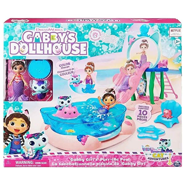 Gabby's Dollhouse Purr-ific Havuz Oyun Seti