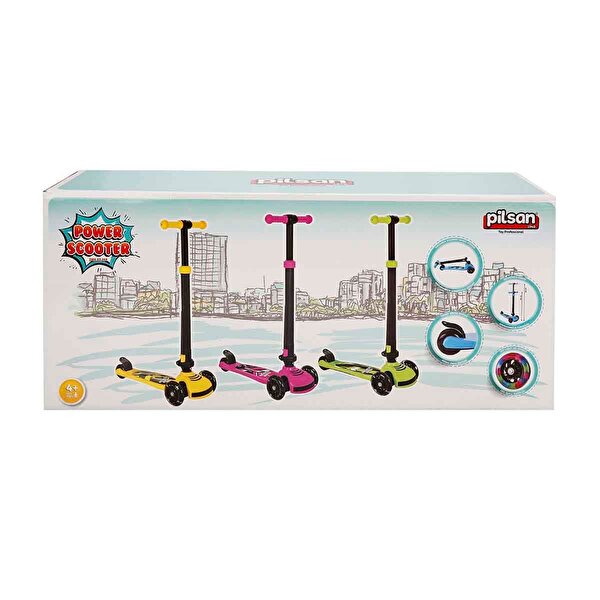 Power Işıklı Scooter Yeşil