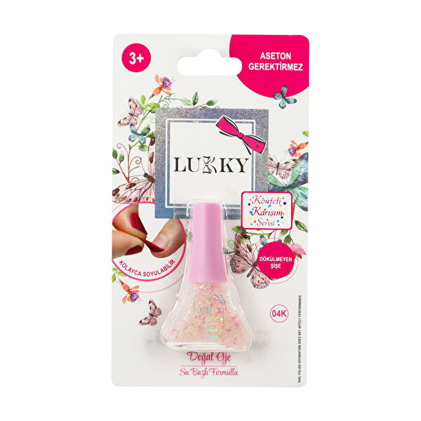 Lukky Soyulabilir Konfeti Simli Transparan Oje