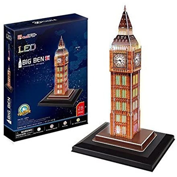 Cubic Fun 3D Puzzle 28 Parça Big Ben İngiltere (LED Işık Seri)