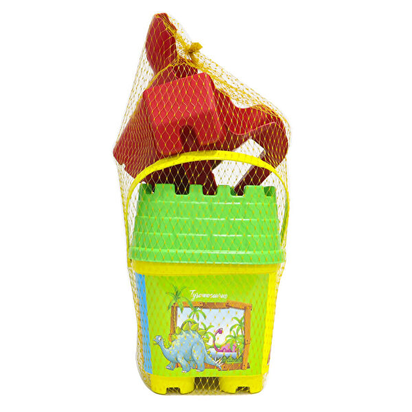 Resimli Yeşil Kapaklı Kırmızı Suluklu Kale Kova Seti