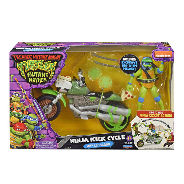 TMNT Araçlar ve Figürler Ninja Kick Cycle With Leonardo 83430