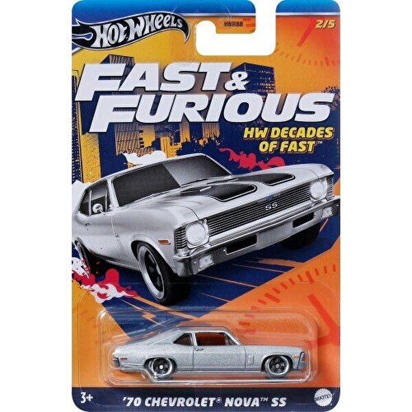 Hot Wheels Fast & Furious Temalı Arabalar 70 Chevrolet Nova SS HRW42