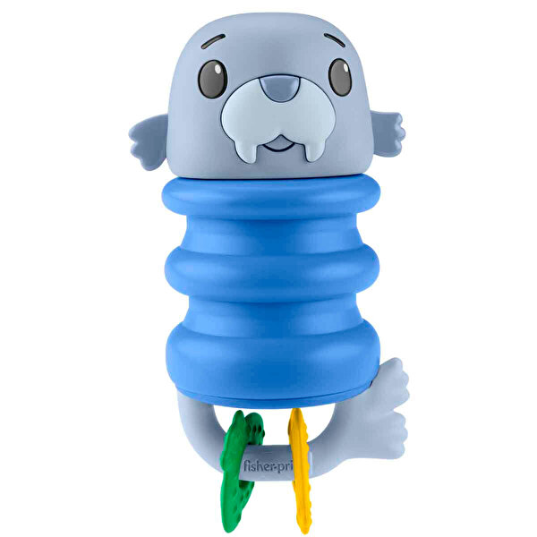 Fisher Price Deniz Dostları 2'si 1 Arada Silikon Çıngırak Walrus JHB56